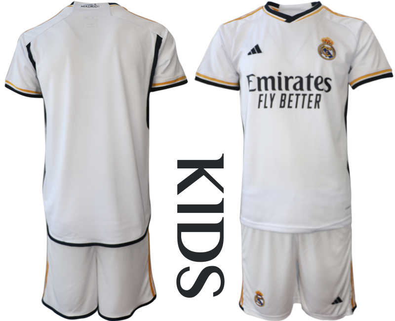 Youth 2023-2024 Club Real Madrid home soccer jersey